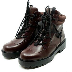 UGG~Tioga Hiker~BURGUNDY LEATHER PLATFORM WATERPROOF  BOOTS WOMENS SIZE 8 NWOT
